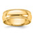 14K Yellow Gold 6.5 mm Lightweight Milgrain Half Round Wedding Band