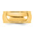 14K Yellow Gold 8 mm Lightweight Milgrain Half Round Wedding Band - View 3
