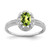Sterling Silver Rhodium-Plated 0.01ct Diamond & Peridot Ring, 2 mm, 11 mm Top Length, 9 mm Top Width - QBR10AUG
