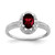 Sterling Silver Rhodium-Plated 0.01ct Diamond & Garnet Ring, 2 mm, 11 mm Top Length, 9 mm Top Width - QBR10JAN
