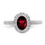 Sterling Silver Rhodium-Plated 0.01ct Diamond & Garnet Ring, 2 mm, 11 mm Top Length, 9 mm Top Width - QBR10JAN - View 4