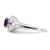 Sterling Silver Rhodium-Plated 0.01ct Diamond & Amethyst Ring, 2 mm, 11 mm Top Length, 9 mm Top Width - QBR11FEB - View 3