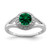 Sterling Silver Rhodium-Plated 0.01ct Diamond & Lab-Created Emerald Ring, 2 mm - QBR11MAY