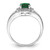 Sterling Silver Rhodium-Plated 0.01ct Diamond & Lab-Created Emerald Ring, 2 mm - QBR11MAY - View 2