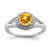 Sterling Silver Rhodium-Plated 0.01ct Diamond & Citrine Ring, 2 mm, 11 mm Top Length, 9 mm Top Width - QBR11NOV