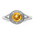 Sterling Silver Rhodium-Plated 0.01ct Diamond & Citrine Ring, 2 mm, 11 mm Top Length, 9 mm Top Width - QBR11NOV - View 4