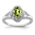 Sterling Silver Rhodium-Plated 0.01ct Diamond & Peridot Ring, 2 mm, 11 mm Top Length, 9 mm Top Width - QBR12AUG