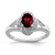 Sterling Silver Rhodium-Plated 0.01ct Diamond & Garnet Ring, 2 mm, 11 mm Top Length, 9 mm Top Width - QBR12JAN