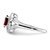 Sterling Silver Rhodium-Plated 0.01ct Diamond & Garnet Ring, 2 mm, 11 mm Top Length, 9 mm Top Width - QBR12JAN - View 4