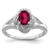 Sterling Silver Rhodium-Plated 0.01ct Diamond & Lab-Created Ruby Ring, 2 mm - QBR12JUL