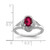 Sterling Silver Rhodium-Plated 0.01ct Diamond & Lab-Created Ruby Ring, 2 mm - QBR12JUL - View 3