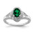 Sterling Silver Rhodium-Plated 0.01ct Diamond & Lab-Created Emerald Ring, 2 mm - QBR12MAY