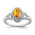 Sterling Silver Rhodium-Plated 0.01ct Diamond & Citrine Ring, 2 mm, 11 mm Top Length, 9 mm Top Width - QBR12NOV