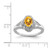 Sterling Silver Rhodium-Plated 0.01ct Diamond & Citrine Ring, 2 mm, 11 mm Top Length, 9 mm Top Width - QBR12NOV - View 3