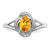 Sterling Silver Rhodium-Plated 0.01ct Diamond & Citrine Ring, 2 mm, 11 mm Top Length, 9 mm Top Width - QBR12NOV - View 5