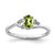 Sterling Silver Rhodium-Plated Peridot Ring, 2 mm - QBR15AUG