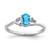 Sterling Silver Rhodium-Plated Light Swiss Blue Topaz Ring, 2 mm - QBR15DEC