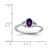 Sterling Silver Rhodium-Plated Amethyst Ring, 2 mm - QBR15FEB - View 3
