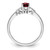 Sterling Silver Rhodium-Plated Garnet Ring, 2 mm - QBR15JAN - View 2