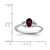Sterling Silver Rhodium-Plated Garnet Ring, 2 mm - QBR15JAN - View 3