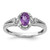 Sterling Silver Rhodium-Plated Amethyst & 0.021ct Diamond. Ring, 2 mm