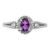 Sterling Silver Rhodium-Plated Amethyst & 0.021ct Diamond. Ring, 2 mm - View 5