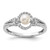 Sterling Silver Rhodium-Plated Cultured Freshwater Pearl & 0.021ct Diamond. Ring, 2 mm
