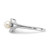 Sterling Silver Rhodium-Plated Cultured Freshwater Pearl & 0.021ct Diamond. Ring, 2 mm - View 3