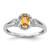 Sterling Silver Rhodium-Plated Citrine & 0.021ct Diamond. Ring, 2 mm