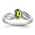Sterling Silver Rhodium-Plated Peridot Ring, 2 mm - QBR17AUG