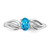 Sterling Silver Rhodium-Plated Light Swiss Blue Topaz Ring, 2 mm - QBR17DEC - View 5
