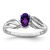 Sterling Silver Rhodium-Plated Amethyst Ring, 2 mm - QBR17FEB