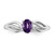 Sterling Silver Rhodium-Plated Amethyst Ring, 2 mm - QBR17FEB - View 5