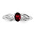Sterling Silver Rhodium-Plated Garnet Ring, 2 mm - QBR17JAN - View 5