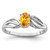 Sterling Silver Rhodium-Plated Citrine Ring, 2 mm - QBR17NOV