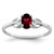 Sterling Silver Rhodium-Plated Garnet Ring, 2 mm, 2 mm Wide, 7 mm Top Length, 5 mm Top Width, Polished