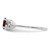 Sterling Silver Rhodium-Plated Garnet Ring, 2 mm, 2 mm Wide, 7 mm Top Length, 5 mm Top Width, Polished - View 3