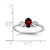 Sterling Silver Rhodium-Plated Garnet Ring, 2 mm, 2 mm Wide, 7 mm Top Length, 5 mm Top Width, Polished - View 4