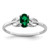 Sterling Silver Rhodium-Plated Lab-Created Emerald Ring, 2 mm, 2 mm Wide, 7 mm Top Length, 5 mm Top Width, Polished