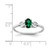 Sterling Silver Rhodium-Plated Lab-Created Emerald Ring, 2 mm, 2 mm Wide, 7 mm Top Length, 5 mm Top Width, Polished - View 4