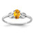 Sterling Silver Rhodium-Plated Citrine Ring, 2 mm, 2 mm Wide, 7 mm Top Length, 5 mm Top Width, Polished