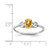 Sterling Silver Rhodium-Plated Citrine Ring, 2 mm, 2 mm Wide, 7 mm Top Length, 5 mm Top Width, Polished - View 4