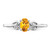 Sterling Silver Rhodium-Plated Citrine Ring, 2 mm, 2 mm Wide, 7 mm Top Length, 5 mm Top Width, Polished - View 5