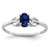Sterling Silver Rhodium-Plated Lab-Created Sapphire Ring, 2 mm, 2 mm Wide, 7 mm Top Length, 5 mm Top Width, Polished