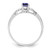 Sterling Silver Rhodium-Plated Lab-Created Sapphire Ring, 2 mm, 2 mm Wide, 7 mm Top Length, 5 mm Top Width, Polished - View 2