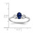 Sterling Silver Rhodium-Plated Lab-Created Sapphire Ring, 2 mm, 2 mm Wide, 7 mm Top Length, 5 mm Top Width, Polished - View 4
