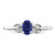 Sterling Silver Rhodium-Plated Lab-Created Sapphire Ring, 2 mm, 2 mm Wide, 7 mm Top Length, 5 mm Top Width, Polished - View 5