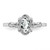 Sterling Silver Rhodium-Plated White Topaz & 0.021ct Diamond. Ring, 2 mm, 2 mm Wide, 10 mm Top Length, 8 mm Top Width, Polished - View 4