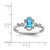 Sterling Silver Rhodium-Plated Light Swiss Blue Topaz & 0.021ct Diamond. Ring, 2 mm, 2 mm Wide, 10 mm Top Length, 8 mm Top Width, Polished - View 2