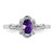 Sterling Silver Rhodium-Plated Amethyst & 0.021ct Diamond. Ring, 2 mm, 2 mm Wide, 10 mm Top Length, 8 mm Top Width, Polished - View 4